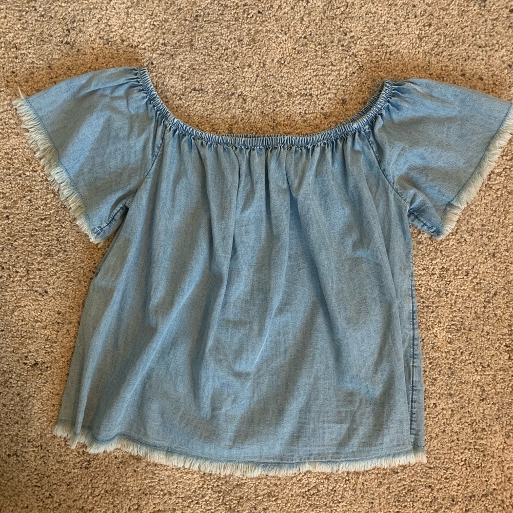 Off the shoulder denim top